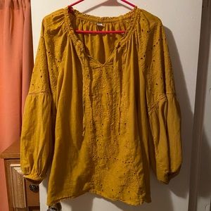 Yellow Peasant Blouse